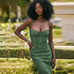 Elegant Green Spaghetti Strap Dress