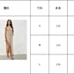 QWEEK 2024 Beach Sexy Knitted Backless See-through Slit Halter Slip Long Dress Holiday Vacation Off Shouder Summer Maxi Dresses