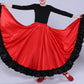 Kids Girls Spanish Paso Doble Performance Costume Flamenco Latin Dance Skirt Big Swing Ruffled Hem Dancewear for Carnival Party