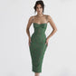 Elegant Green Spaghetti Strap Dress