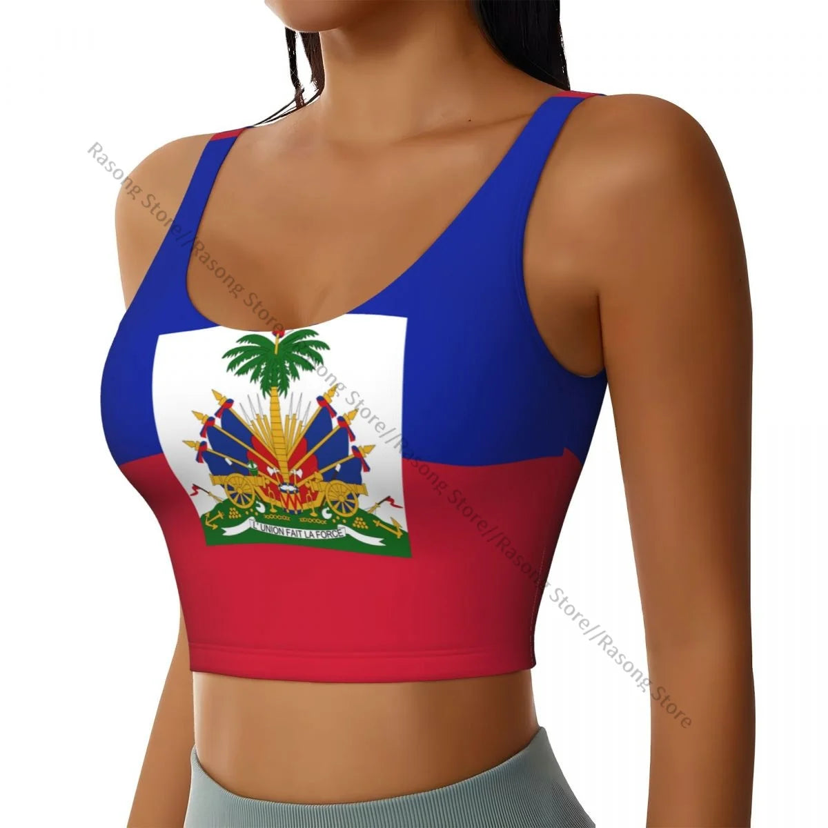 Women Sexy Sports Vest Flag Of Haiti Female Streetwear Sport Lingerie Tee Crop Top