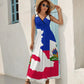 Haiti Haitian Flag Map Dress FemaleSexy Maxi Dress V Neck Sleeveless Street Wear Custom Boho Beach Long Dresses