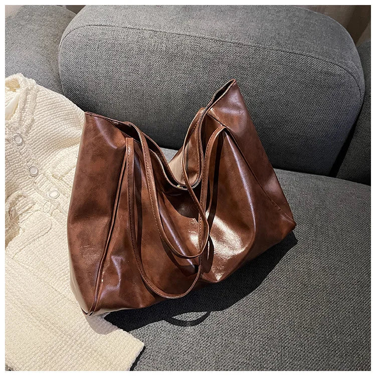 Stylish Large Capacity PU Leather Tote Bag