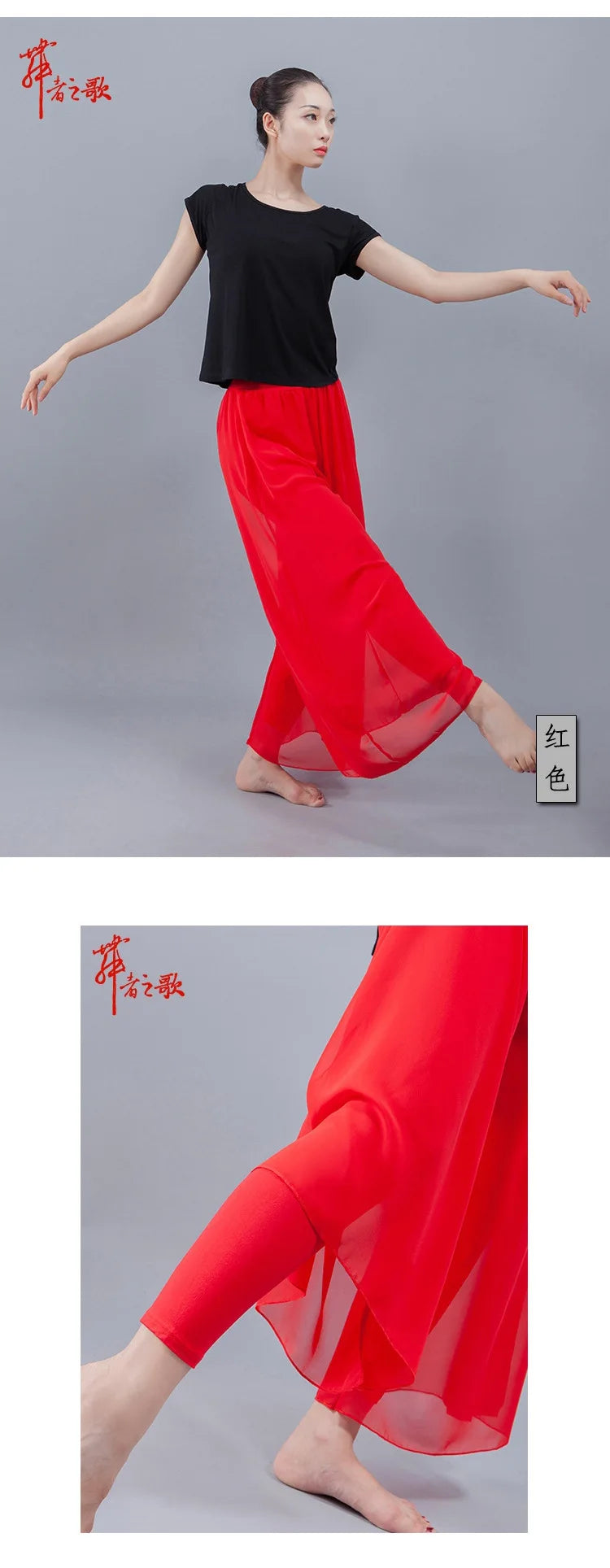 Chiffon Wide-Leg Dance Pants