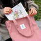 Corduroy Shoulder Tote Bag