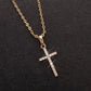 Punk Hip Hop Cross Pendant Clavicle Chain Crystal Jesus Cross Dangle Necklace Simple Fashion Jewelry For Men Women Gift