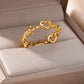 Gold Stainless Steel Heart Ring