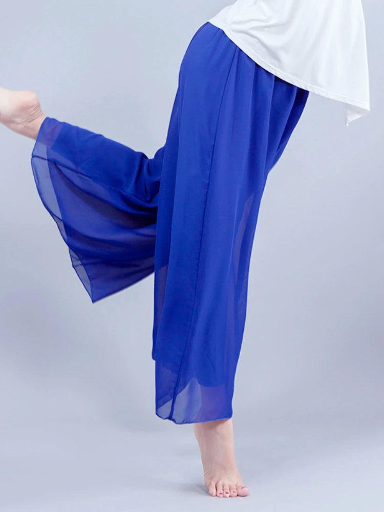 Chiffon Wide-Leg Dance Pants