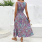 Women Flower Print Dress Boho A-Line Long Dress Women Summer Vintage Maxi Dresses Casual Loose Holiday Party Dress 2023