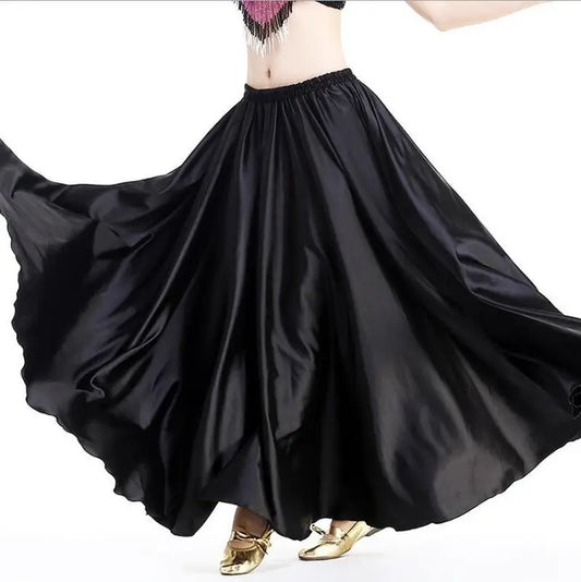 Satin Long Skirt Dance Professional Dancewear Full Skirt Hot 360 Full Circle Satin Long Skirt Swing Dance Decoration