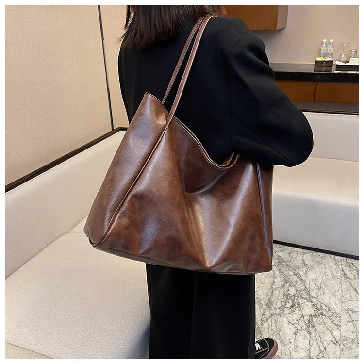 Stylish Large Capacity PU Leather Tote Bag