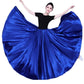 Women 360 Degree Belly Dance Satin Skirt Tribal Gypsy Costume Long Full Skirts Oriental Spanish Dancer Practice Wear