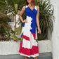 Haiti Haitian Flag Map Dress FemaleSexy Maxi Dress V Neck Sleeveless Street Wear Custom Boho Beach Long Dresses