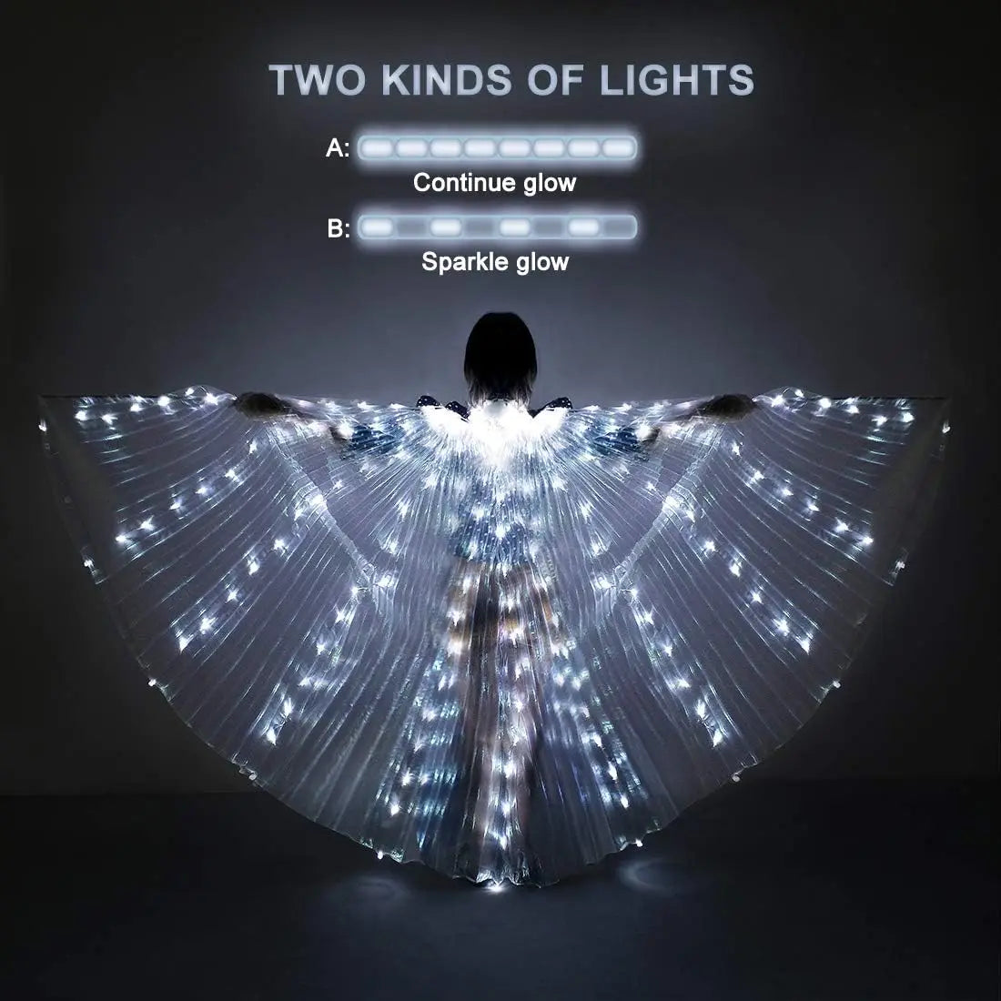 LED Belly Dance Wings with Telescopic Sticks