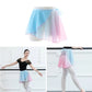 Women Chiffon Wrap Dance Skirt Gradient-Ballet Wrap Skirt Skate Over Scarf Skirt H7EF