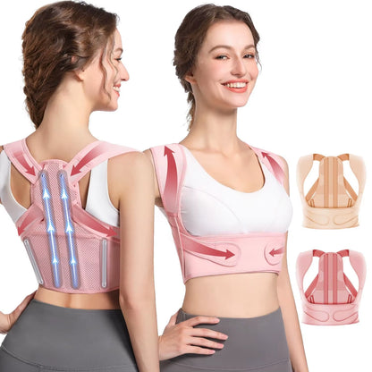 Adjustable Lightweight Upper Back Brace and Posture Corrector for Men and Women, Shoulder Straightener for Neck and Shoulder Support
