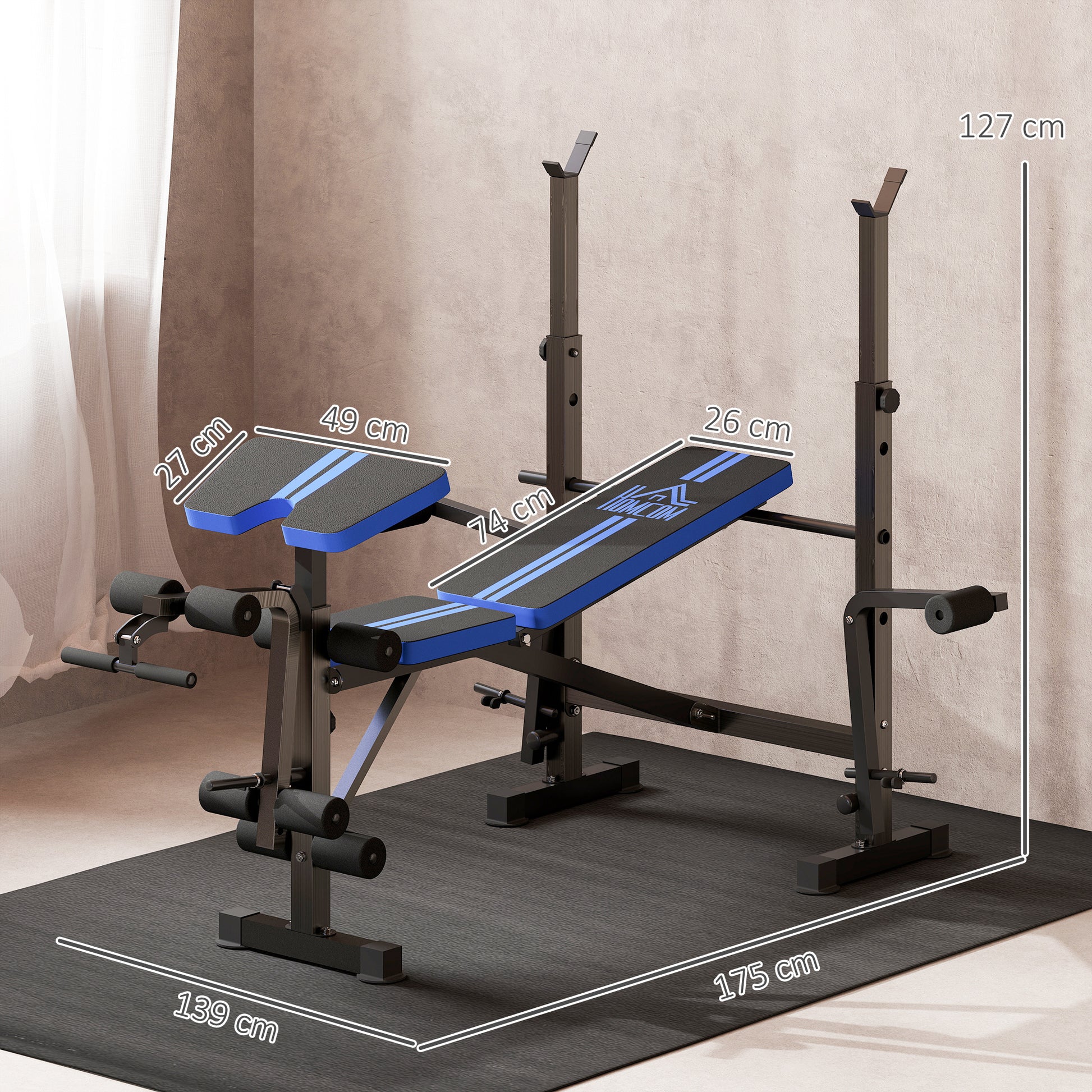 Multi-Function Adjustable Weight Training Bench Gym Fitness Lifting Bench