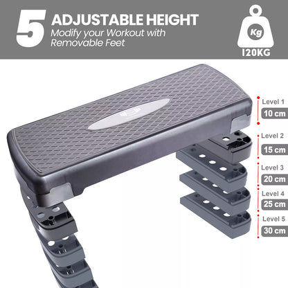 Aerobic Stepper Adjustable Height 2-3-5 Levels Exercise Stepper for Home Yoga