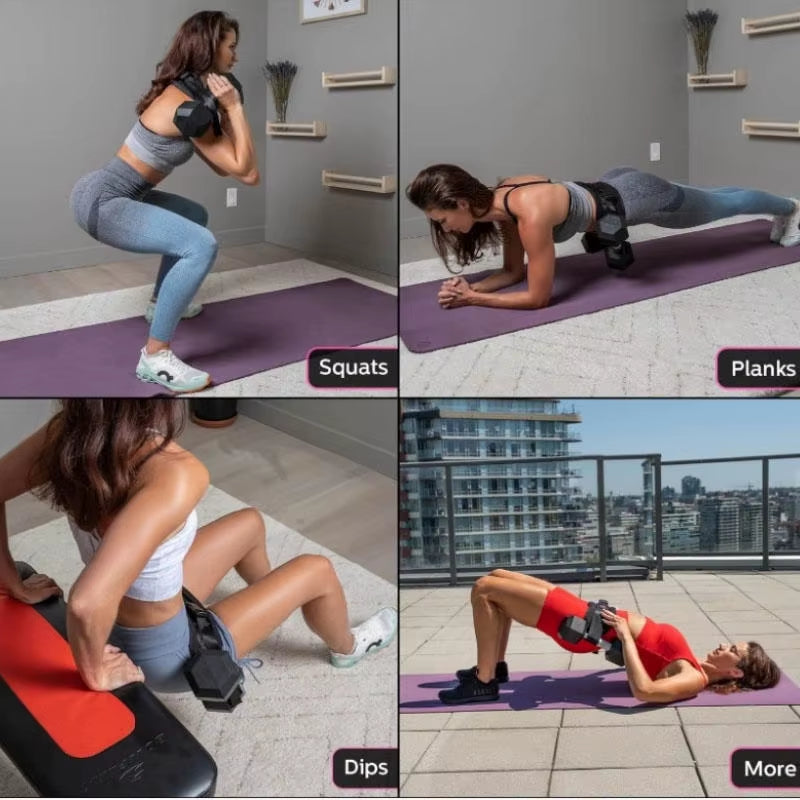 Adjustable Hip Thrust Belt for Glute Training - Home Workout Equipment for Dumbbells and Fitness Accessories