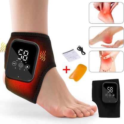 Cordless Electric Heating Foot Ankle Massager with Hot Compress & Heat Vibration