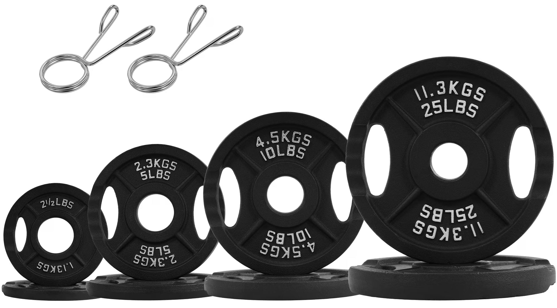Balancefrom Classic Cast Iron Weight Plates for Strength Training, 2-Inch, 35-Pound, Set