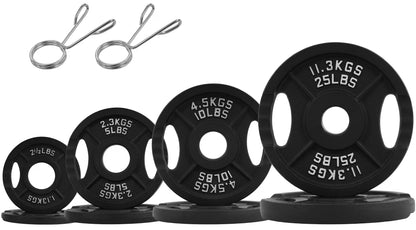 Balancefrom Classic Cast Iron Weight Plates for Strength Training, 2-Inch, 35-Pound, Set