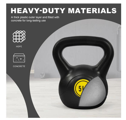 Balancefrom Wide Grip Kettlebell Exercise Fitness Weight Set, 4-Pieces: 5Lb, 10Lb, 15Lb and 20Lb Kettlebells