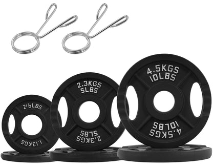 Balancefrom Classic Cast Iron Weight Plates for Strength Training, 2-Inch, 35-Pound, Set