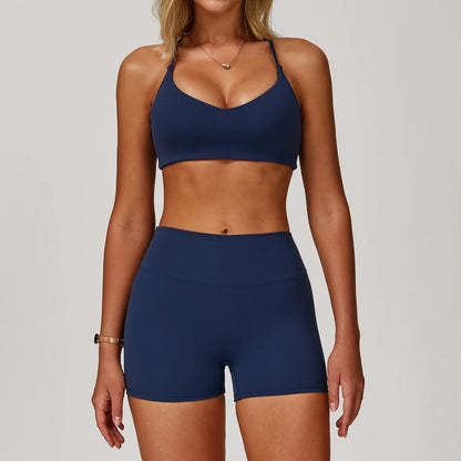 Women's 2/3 Piece Yoga Suit and Gym Set - Long Sleeve Sports Bra and Athletic Wear for Running and Workouts