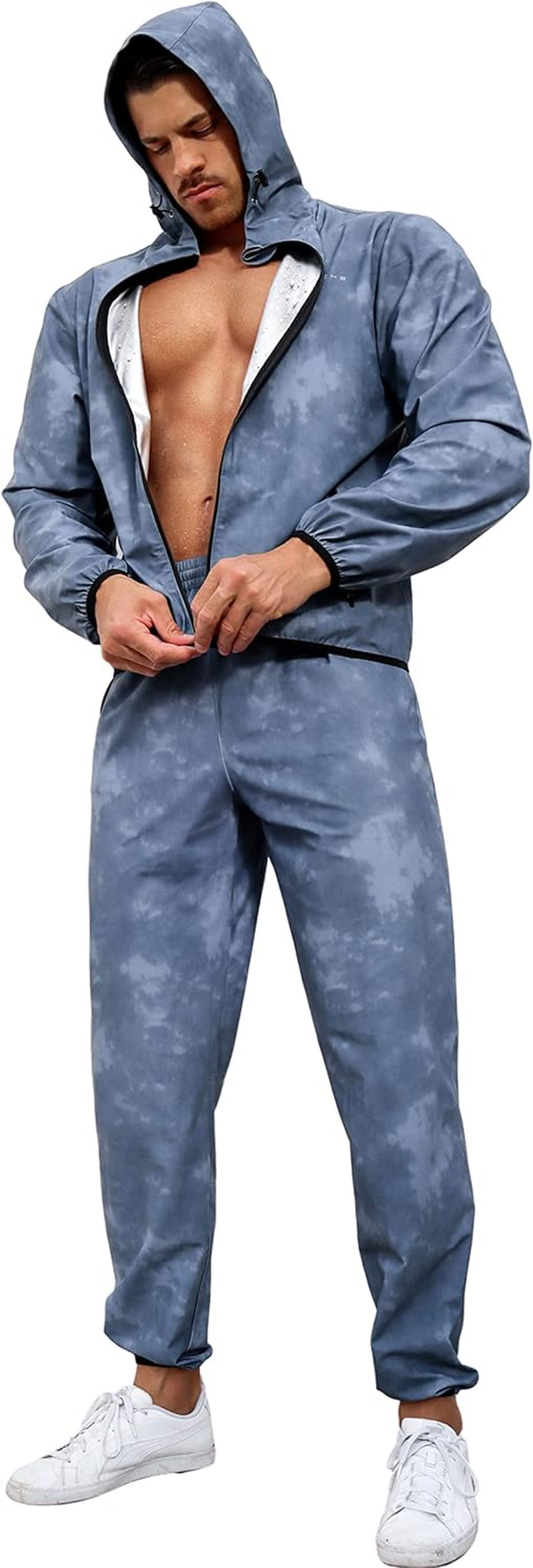 Men'S Sauna Suit 2-Piece Performance Jacket and Pants Set for Weight Loss Workout Boxing