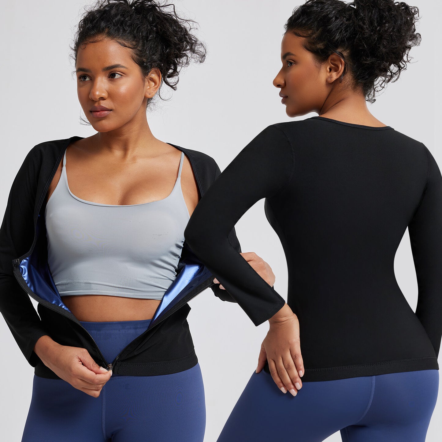 Women Sauna Sweat Suits Weight Loss Workout Vest Waist Trainer Shirt Shapewear