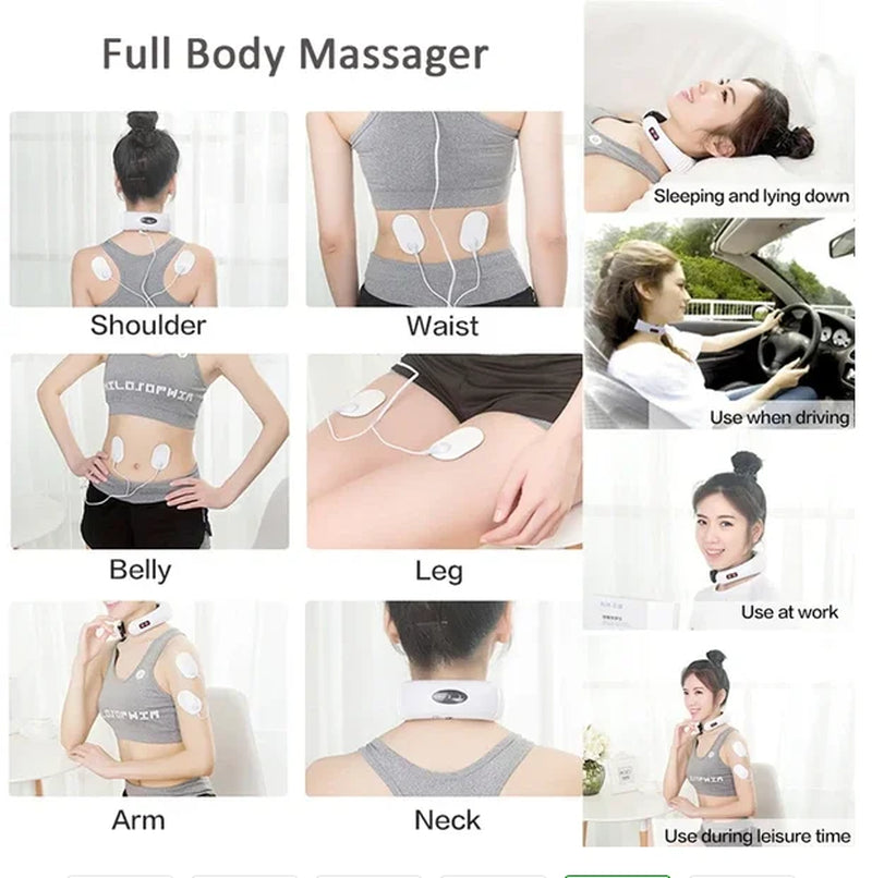 Electric Cervical Pulse Neck Massager Muscle Relax Massage Magnetic Therapy