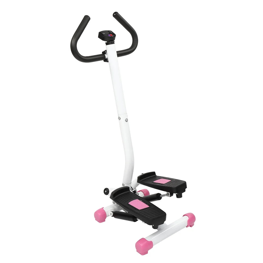 Ubesgoo Mini Aerobic Stepper, Stair Climber Twist Fitness Machine with Handle, Pink
