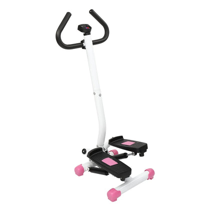 Ubesgoo Mini Aerobic Stepper, Stair Climber Twist Fitness Machine with Handle, Pink