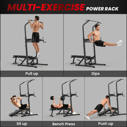 Power Tower Weight Bench Dip Stands Multifunction Pull-Ups Home Gym Fitness