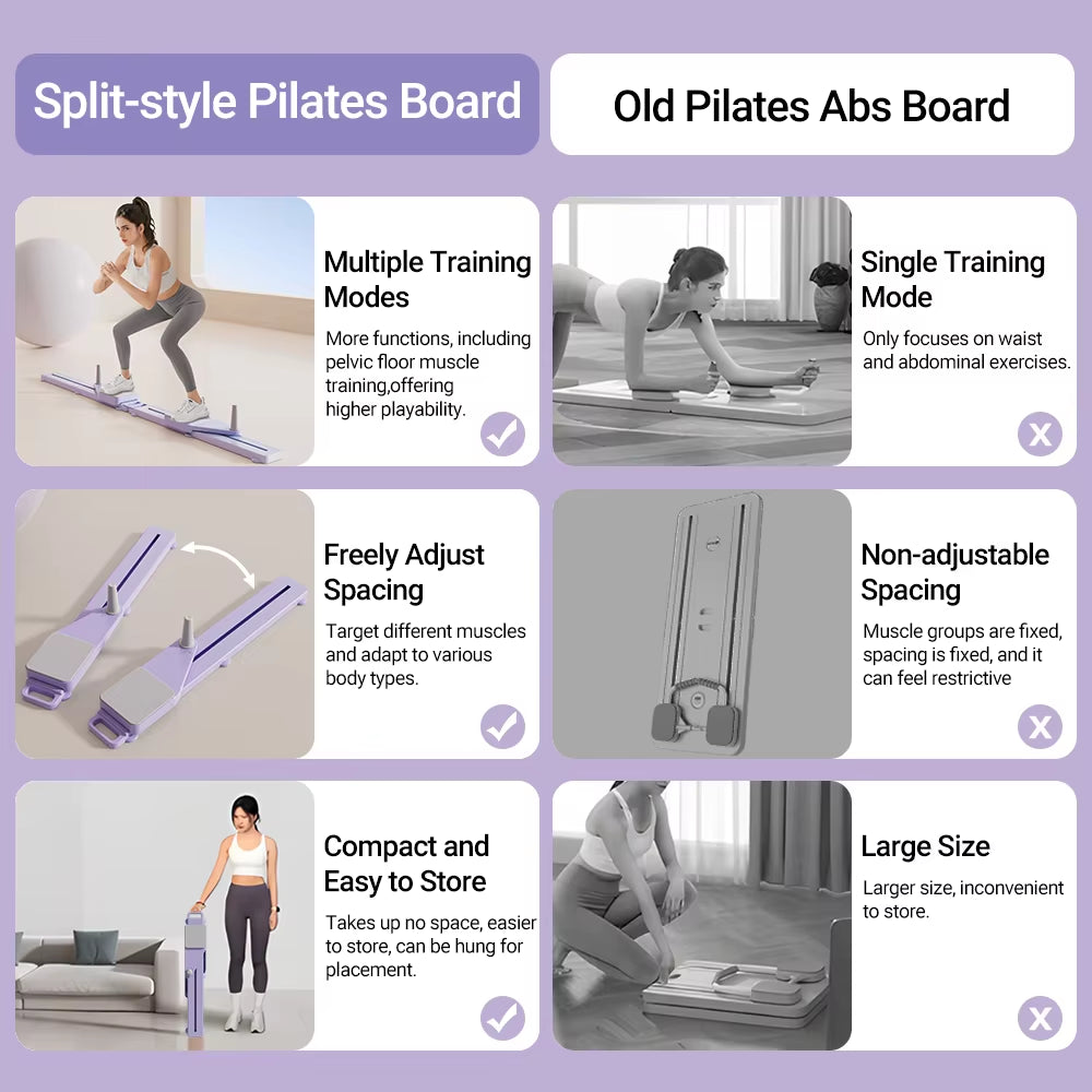 2-in-1 Abs and Ski Board - Portable Core and Leg Trainer, Versatile Pilates Reformer for Home Fitness, Lightweight Full-Body Workout Equipment