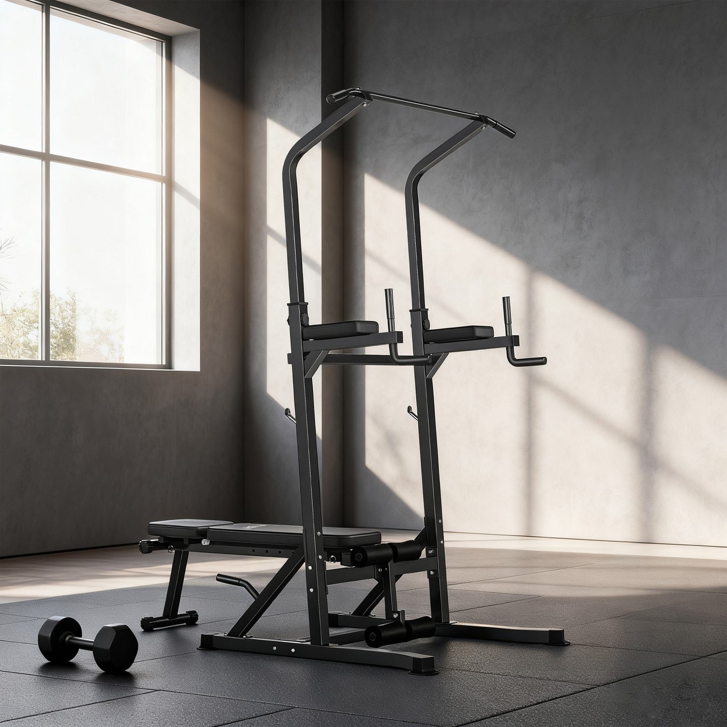 Power Tower Weight Bench Dip Stands Multifunction Pull-Ups Home Gym Fitness