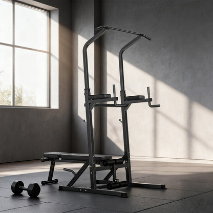 Power Tower Weight Bench Dip Stands Multifunction Pull-Ups Home Gym Fitness