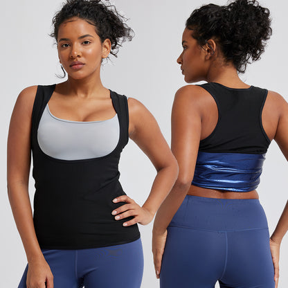 Women Sauna Sweat Suits Weight Loss Workout Vest Waist Trainer Shirt Shapewear