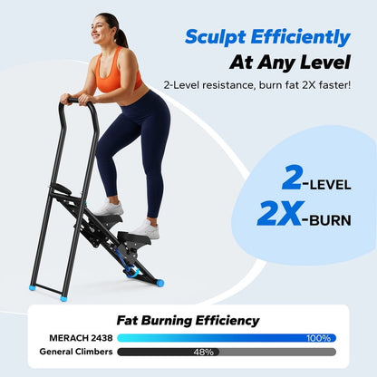 Transform Your Home Workouts with the MERACH Compact Foldable Vertical Climber - Ultimate Full-Body Cardio Machine for All Fitness Levels