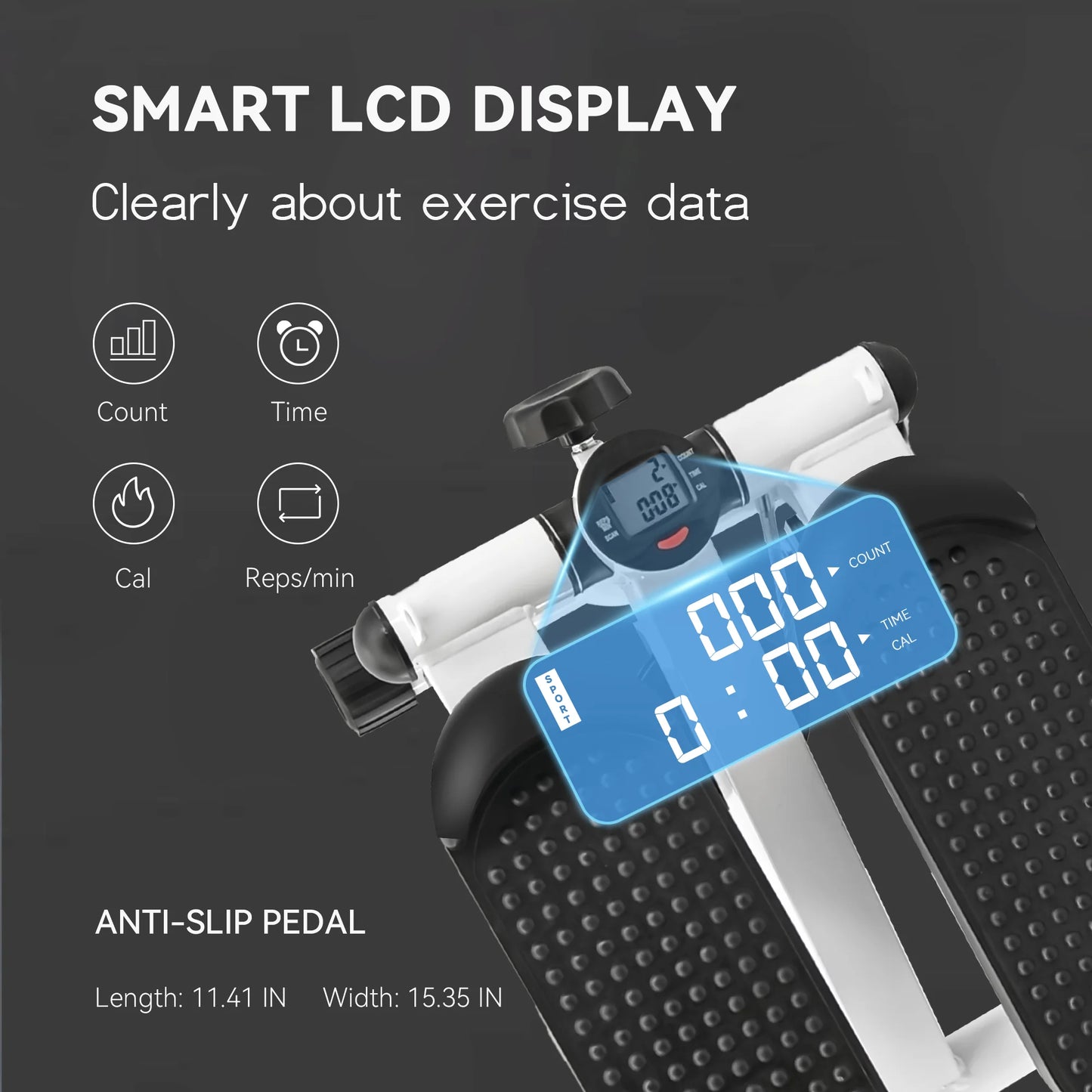 OPMUKIN Mute the Sound Stair Stepper with Resistance Bands, 331 LBS Loading Capacity, Black