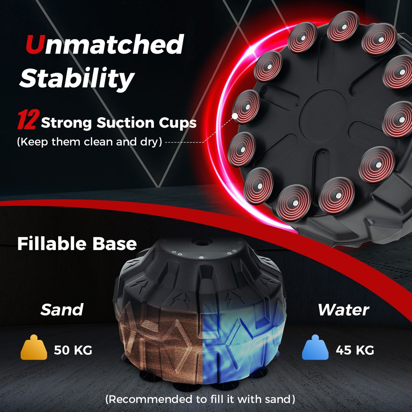 70 Inches Freestanding Punching Bag with Fillable Base