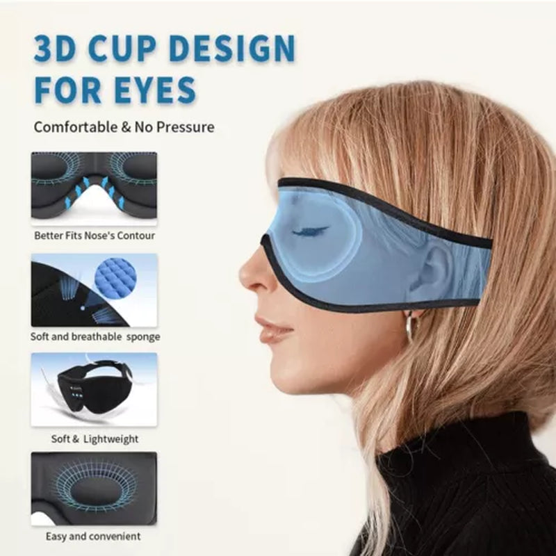 Sleep Mask with Bluetooth Headphones, 3D Sleep Mask Wireless Music Eye Mask