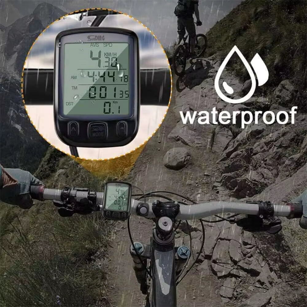 Waterproof Digital LCD Cycle Computer Bicycle Bike Odometer Speedometer Cycling