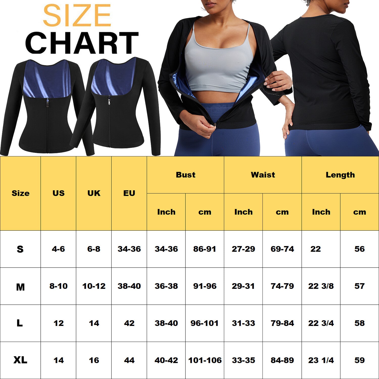 Women Sauna Sweat Suits Weight Loss Workout Vest Waist Trainer Shirt Shapewear