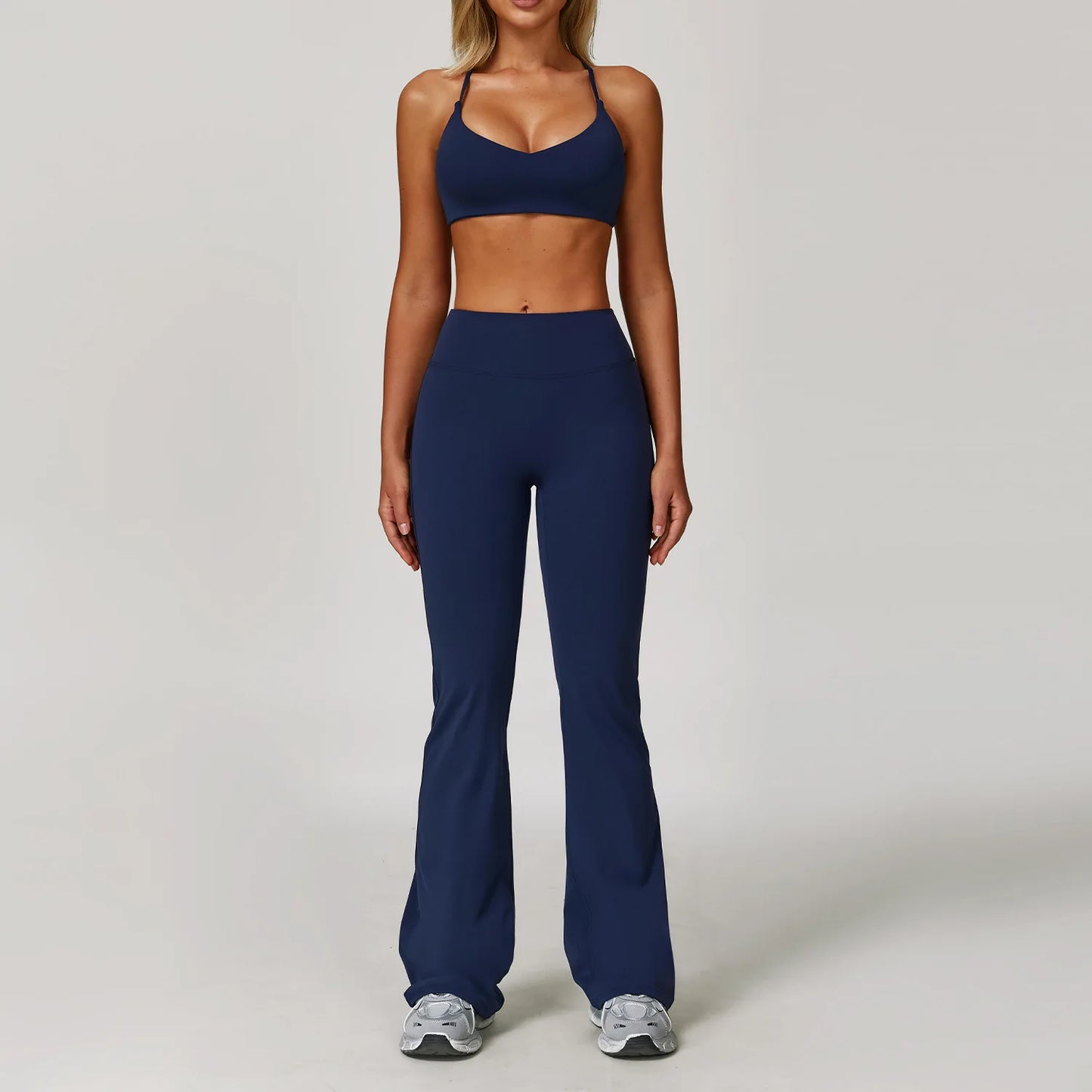 Women's 2/3 Piece Yoga Suit and Gym Set - Long Sleeve Sports Bra and Athletic Wear for Running and Workouts