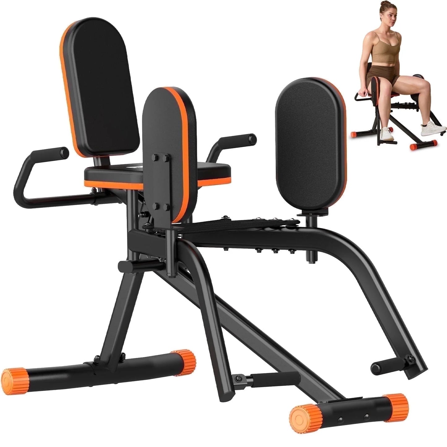 HXD-ERGO Home Gym Hip Abductor Machine - Quiet Glute & Leg Workout Equipment with 6-Level Resistance for Men/Women Hips Shaping ，Max Load 440 Lbs