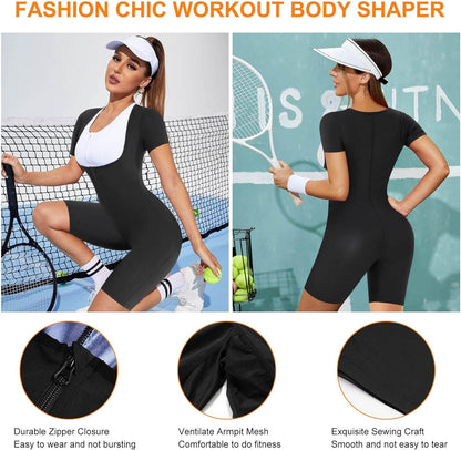 Women Sauna Sweat Suits Weight Loss Workout Vest Waist Trainer Shirt Shapewear