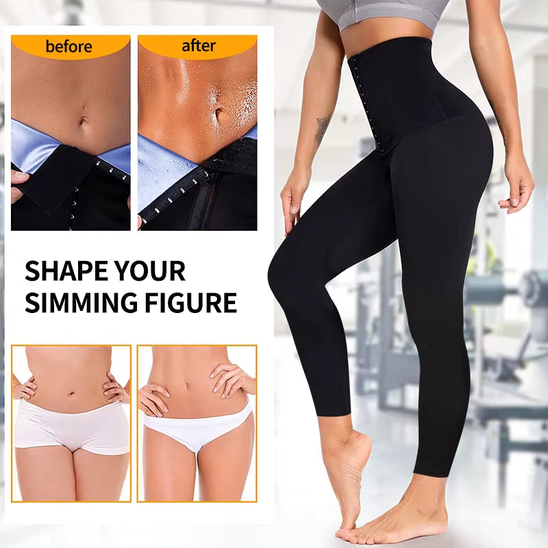 Sauna Sweat Pants for Women High Waist Slimming Leggings Waist Trainer Compression Thermo Workout Exercise Body Shaper Thighs