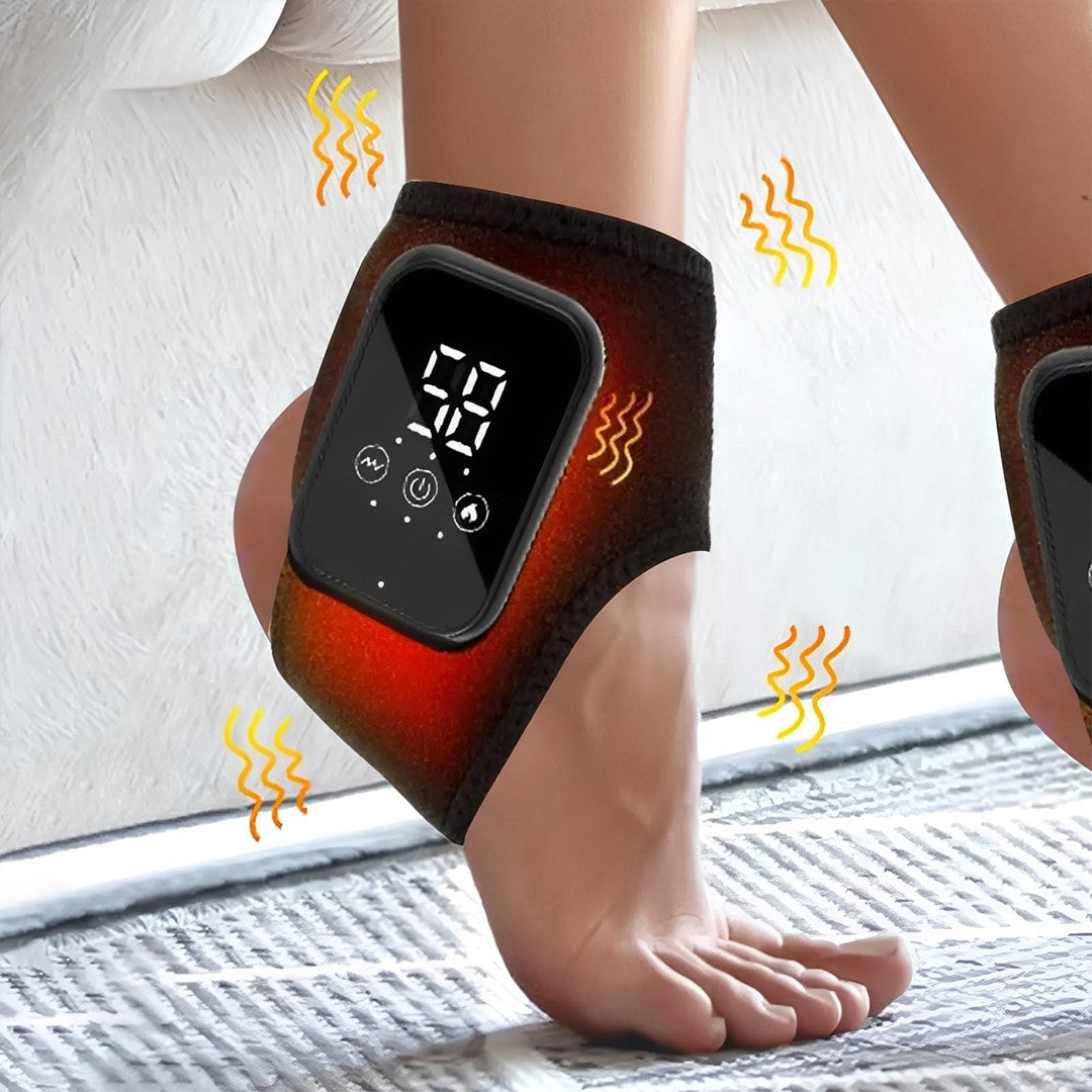 Cordless Electric Heating Foot Ankle Massager with Hot Compress & Heat Vibration